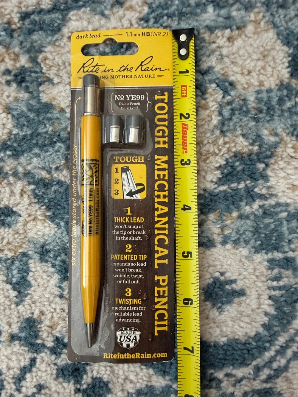 Rite in the Rain Yellow Tough Mechanical Pencil -Durable Home Office Pencil Case